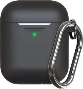 Mbështjellës KEYBUDZ Elevate për AirPods, me karabinë, mbështet karikim wireless, i kuq