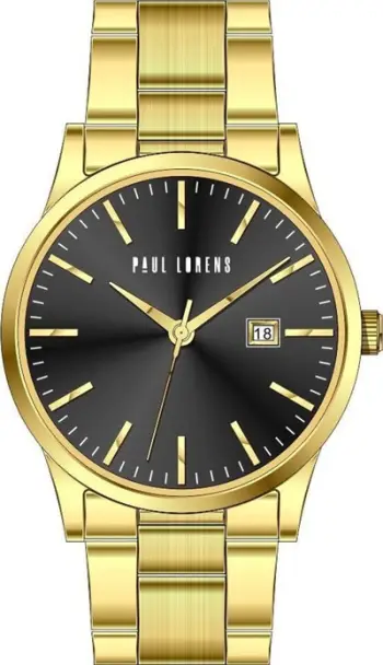 Orë dore Paul Lorens PL14573B-1D1, çelik inox, fushë e zezë