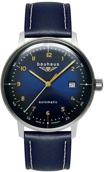 Ora dore Bauhaus Dessau 2064-3, automatike, 41mm, blu e errët