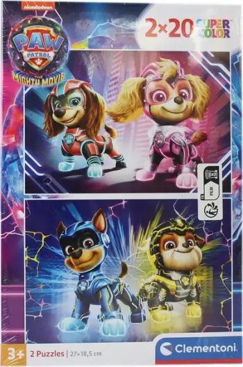 Puzzle Clementoni Paw Patrol The Mighty Movie, 2x20 pjesë, Supercolor, shumëngjyrësh