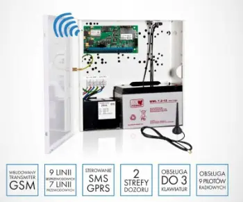 Panel alarmi hibrid CAG CG-7P9W, GSM, kontroll SMS GPRS, i bardhë
