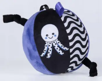 Lodër pelushi Gagagu Plush Ball Rattle, top 15 cm, me zile, shumëngjyrësh