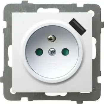 Prizë murale Ospel As Silver, me tokëzim, me karikues USB, e bardhë