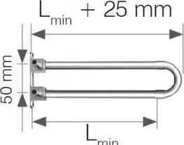 Gyp kthyes me mbajtëse KAN-therm PUSH, bakër 18x2.5, i nikluar, 300mm