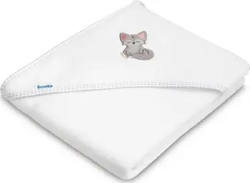 Peshqir banje për bebe Sensillo Bath Wrap Terry Wolf, 100x100 cm, pambuk, i bardhë
