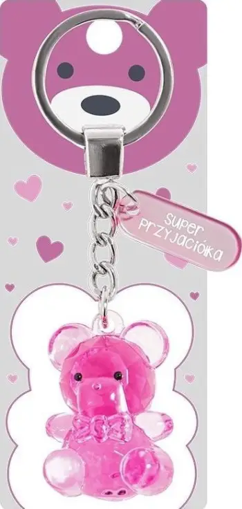Varëse çelësash ariush, kristal plastik, Super Friend, rozë