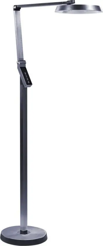 Lampë dyshemeje Beliani Carina, LED, me dimmer, gri e errët