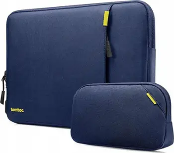 Set mbrojtës për laptop Tomtoc, 14", me etui aksesorësh, blu navy