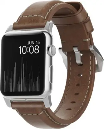 Rrip ore Nomad Traditional Band Horween, 46mm 49mm, Rustic Brown, argjend