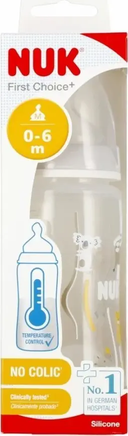 Biberon NUK First Choice+, 300 ml, tregues temperature, për 0–6 muaj
