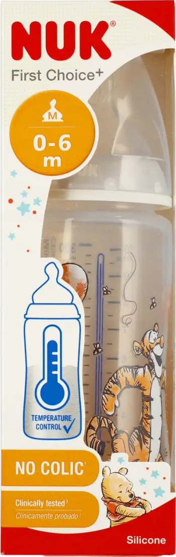 Biberon NUK Kubus, 300ml, 0-6 muaj, blu