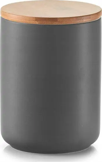 Kuti ruajtjeje Wayfair Basics, qeramike, 13.5cm, me kapak bambuje