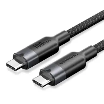Kabllo USB C në USB C Vention, USB 3.2 10Gbps, 5A 100W 1m, e zezë