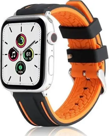 Smartwatch Beline, ekran katror me prekje, rrip sportiv, portokalli e zezë