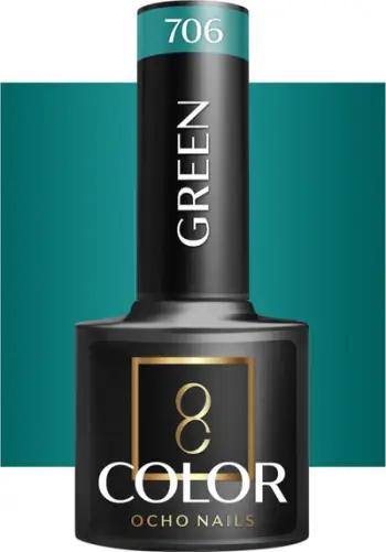 Llak gjeli Ocho Nails Hybrid Green 706, 5g, jeshile