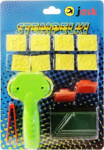 Set stampash Swede Stamps, motive përrallash, me pincetë dhe rul, shumëngjyrësh