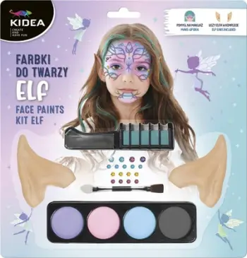 Set bojë fytyre Kidea Derform Face Paint Elf Ears, 4 nuanca, për fëmijë