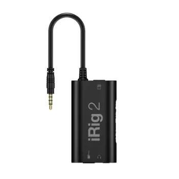 Ndërfaqe kitarre IK Multimedia iRig 2, për iOS dhe Mac, e zezë