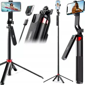 Mbajtëse telefoni Ulanzi MA09, tripod i zgjatshëm, modalitet gimbal dhe selfie stick, me telekomandë Bluetooth, e zezë