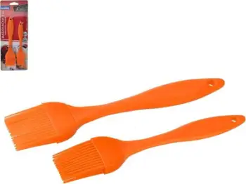 Set furça kuzhine Orion, silikon, 2 copë, dorezë plastike e bardhë