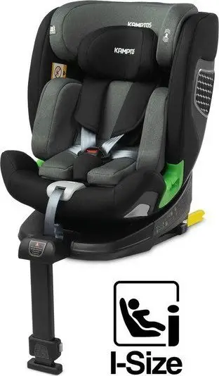 Sedilje makinë Caretero Kamptos I-Size, 40-150 cm, rrotulluese, gri