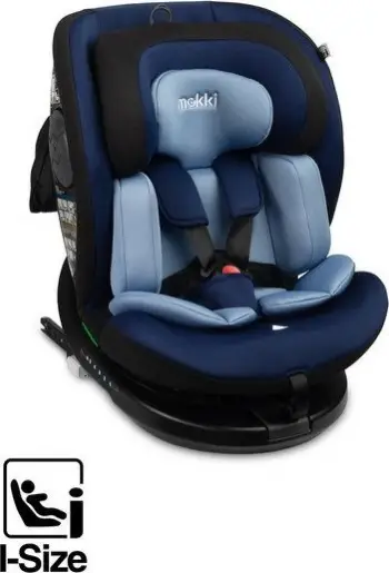 Sjedilje për makinë Mokki I-Size, 40-150 cm, rrotulluese 360°, blu navy