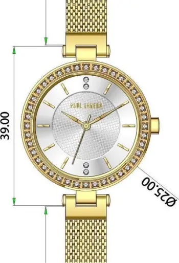 Orë dore Paul Lorens PL10995B-3D1, quartz, për femra, argjendtë