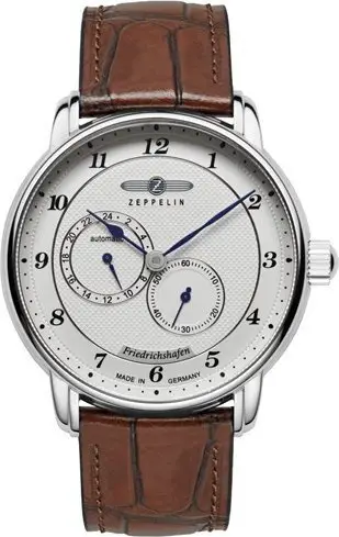 Ore automatike Zeppelin Friedrichshafen Z85681, 11mm, rrip lëkure, ekran i bardhë