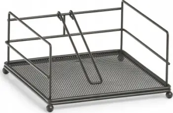 Mbajtëse pecetash Zeller, metal, 17 x 17 x 9 cm, e zezë