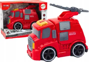Lodër kamion zjarrfikës Lean Toys, drita dhe tinguj, i kuq