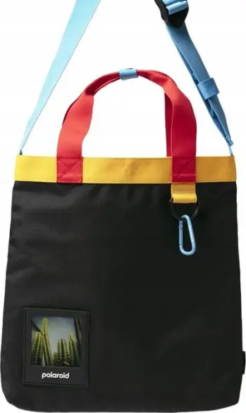 Çantë tote Polaroid Ripstop Tote, shumëngjyrëshe, bazë e zezë
