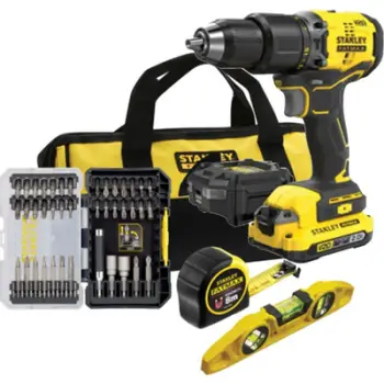Set veglash Stanley Fatmax V20 18V, kaçavidë goditëse, bateri 2.0Ah, me aksesorë