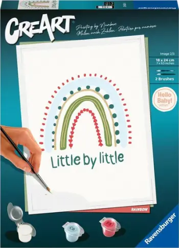 Set pikturimi CreArt Ravensburger Welcome Little One Rainbow, paint by numbers, për fëmijë