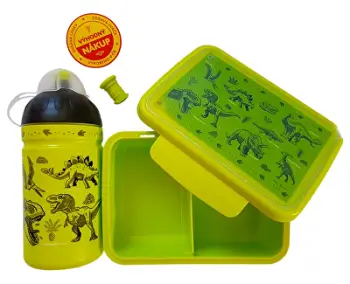 Set shishe e shëndetshme 0.5 l dhe kuti për ushqim R&B, Dinosaur