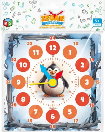 Ora edukative Multigra Penguin, akrepa lëvizës, 23 x 23 cm, shumëngjyrëshe
