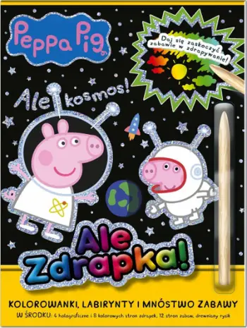 Libër aktiviteti Peppa Pig What a Scratch Off What a Space, me stilolaps gërvishtës, për fëmijë, shumëngjyrësh