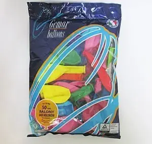 Balona latex Gemar 12 Assorted #080, set 50 copë, shumëngjyrëshe