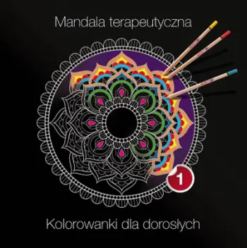 Liber ngjyrosjeje për të rritur Therapeutic Mandala Part 1, mandala terapeutike, formati A4, me kopertinë të zezë