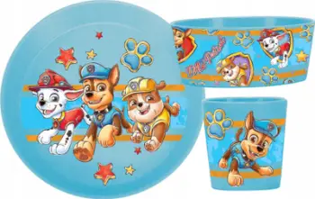 Set enësh për fëmijë Koziol Paw Patrol, 3 pjesë, plastikë bio, shumëngjyrësh