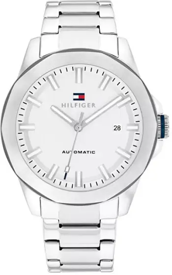 Orë për meshkuj Tommy Hilfiger Lars Automatic 1710695, e argjendtë