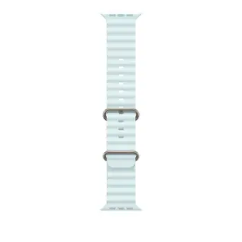 Apple Watch 49mm Band, Ice Blue Ocean Band, Natural Titanium Finish