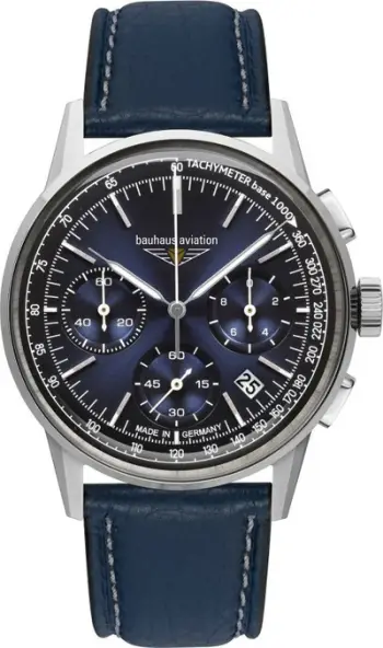 Ora dore Bauhaus 23763 Chronograph, 42mm, kronograf, e kaltër