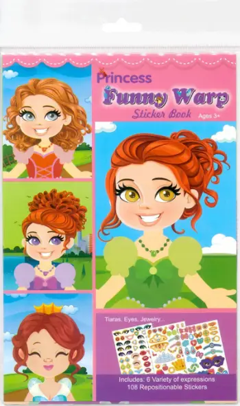 Set krijues me princesha Askato Princesses With Stickers, 6 kartela, 108 ngjitëse, shumëngjyrësh