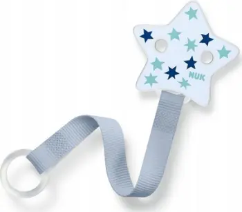 Rrip biberoni NUK Soother Strap Star, universal, për bebe 0m+, blu