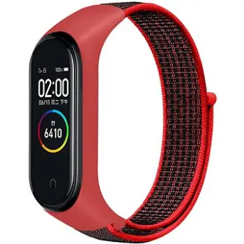 Byzylyk për smartband Eternico Airy, për Xiaomi Mi Band 5 6 7, najlon, e kuqe
