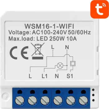 Modul ndërprerës Wi-Fi Avatto Tuya, 1 kanal, i bardhë