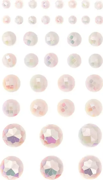Kristale vetëngjitëse dekorative Opalescent Cream, set 40 copë, ngjyrë krem opalescente