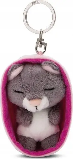 Varëse çelësash NICI Sleeping Pets, mace pelushi 8cm, gri rozë