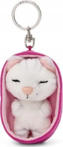 Varëse çelësash Nici Green Sleeping Pets, kotele plushe 8 cm, shportë rozë