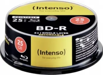 Disqe Blu Ray Intenso BD R, 25GB, 6x, të printueshme, paketim 25 copë